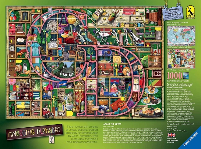 RAVENSBURGER Puzzel Geweldige alfabet - letter C en D 1000 stukjes