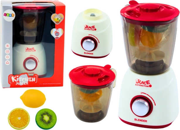 Kindermixer mit Licht und Geräuschen, drehenden Klingen und 3 Plastikfrüchten