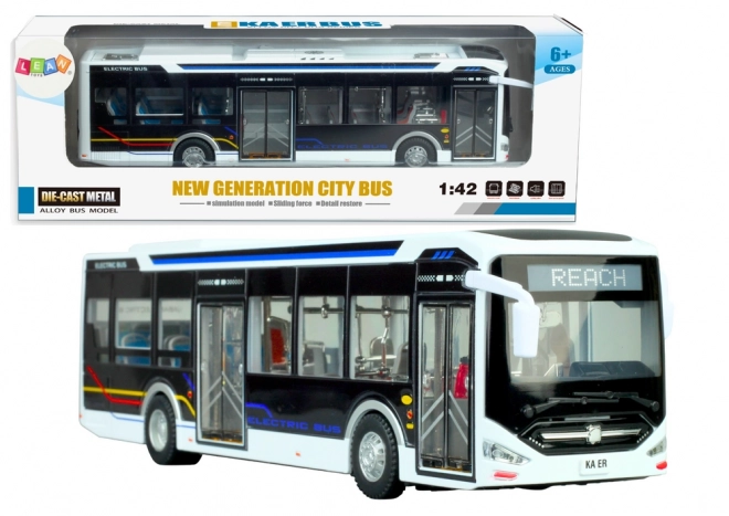 Elektrische stadsbus 1:42 Metalen lichten wit