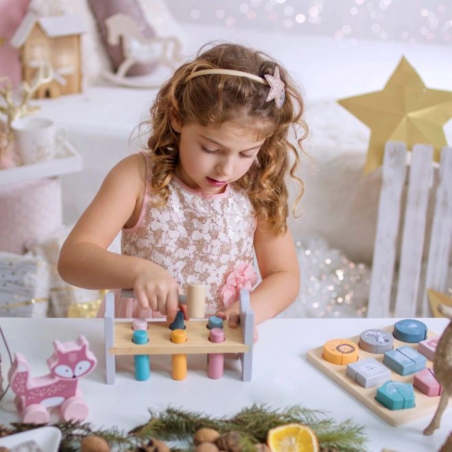 Houten set PolarB Pyramide en hamerbank Beertje Montessori