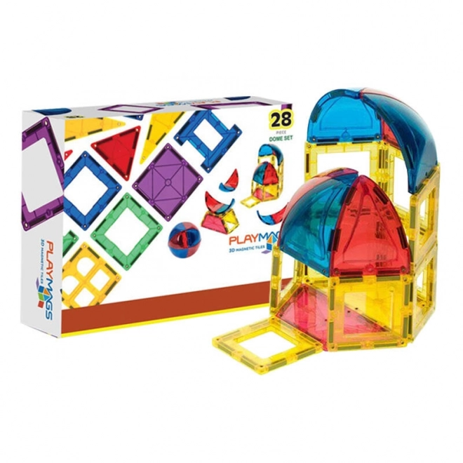 Magnetische Bouwset 3D Koepel Playmags - set van 28 stuks