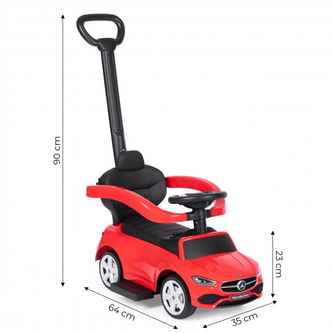 Voiturette Mercedes Classe C guide interactif avec volant – Rouge