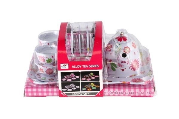 Blik theeservies set 14 stuks