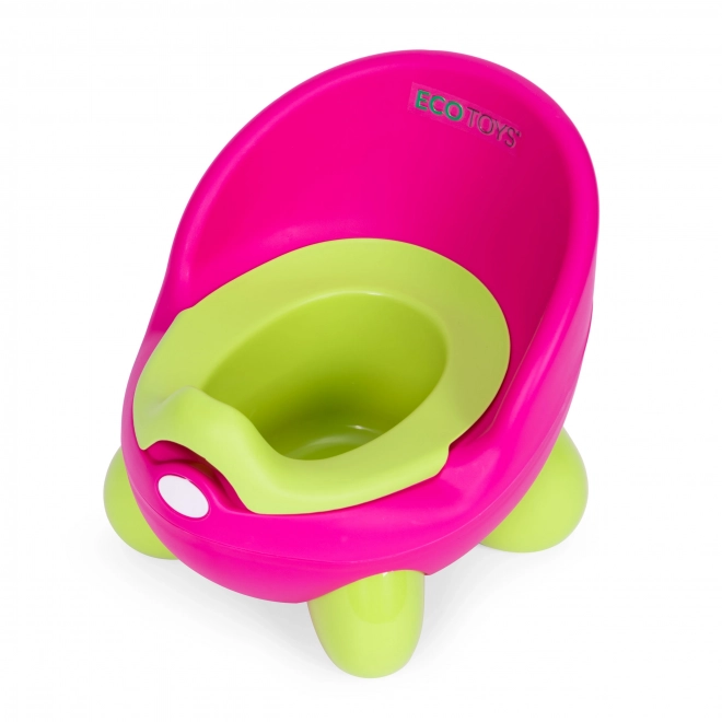 ECOTOYS roze-groene kinderpotje met antislipvoetjes