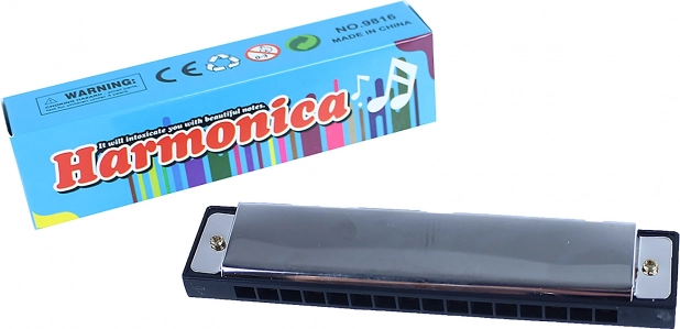 Harmonica à bouche en métal avec boîte en papier