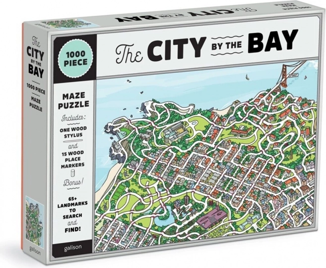 galison puzzle ville dans la baie de san francisco 2-en-1, 1000 pièces