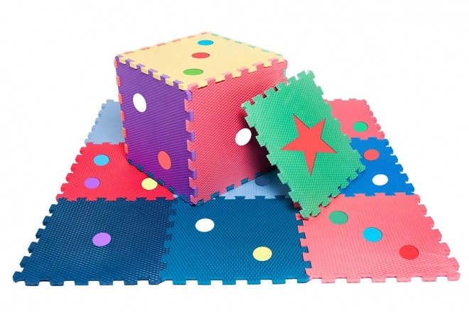 Kleurrijke schuimpuzzel met stippen voor het leren tellen - 16 stuks