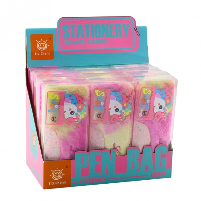 Plüsch Federmäppchen mit Einhorn rosa