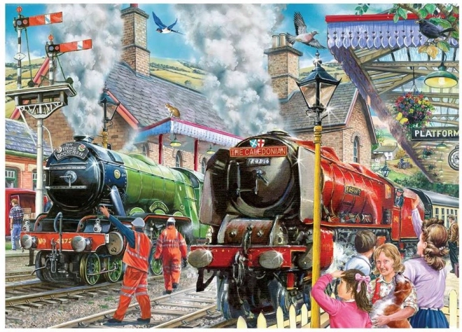 Puzzel House of Puzzles Vertrek van treinen 1000 stukjes