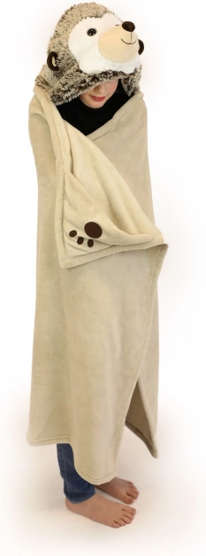 Cozy Noxxiez Warm Hooded Blanket Hedgehog