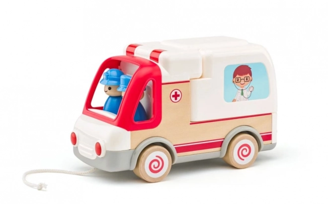 Ambulance sonore avec civière et équipement de secours