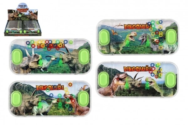 Water puzzelspel 15,5x7cm plastic dinosaurus 4 soorten 24 stuks in doos