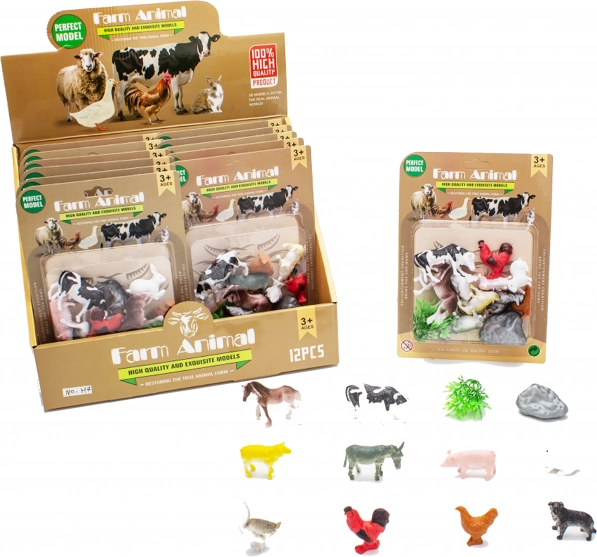 Farm Animal Figures Set 12 pcs
