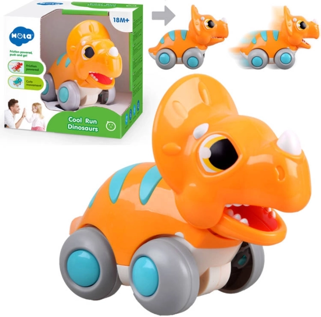 Fahrender Dinosaurier T‑Rex – Zieh-Spielzeugauto für Kinder – Triceratops