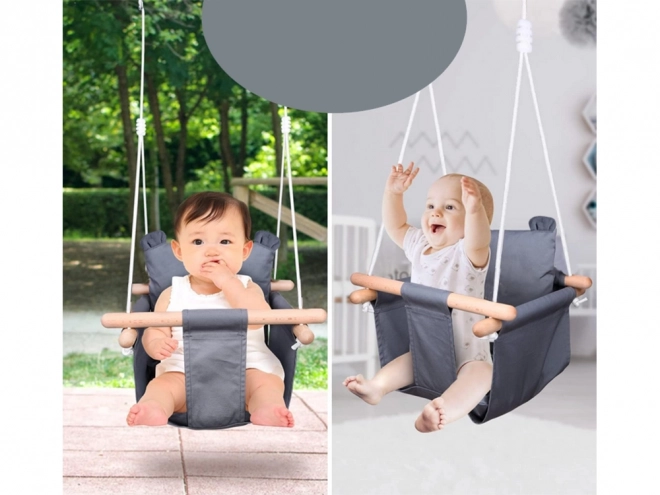 Wooden Baby Swing with Bucket Seat