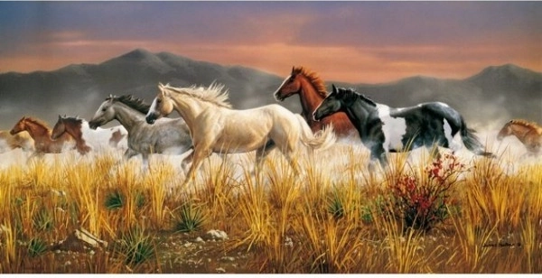 Puzzle Chevaux sauvages – troupeau tonitruant 13224 pièces CLEMENTONI