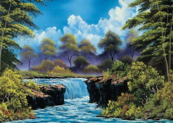 Puzzel Waterval bij open plek 1000 stukjes