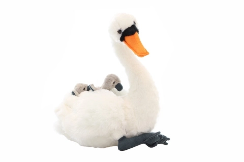 Cygne en peluche avec petits