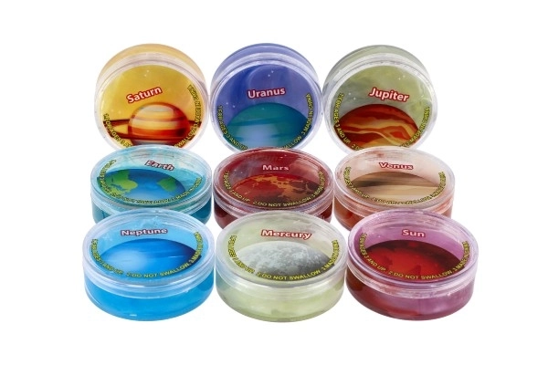 Slijm - materie van planeten zonnestelsel 7cm mix kleuren
