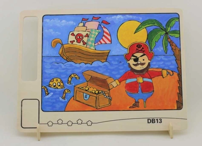 Coloriage en bois recto-verso Pirates