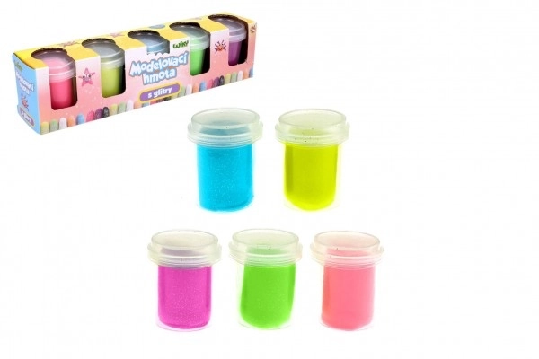 Modelleermassa met glitter, 5 x 56g - Tsjechische verpakking