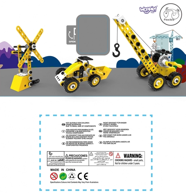 Woopie Bau-Fahrzeuge 8-in-1 Konstruktionsset Bausteine