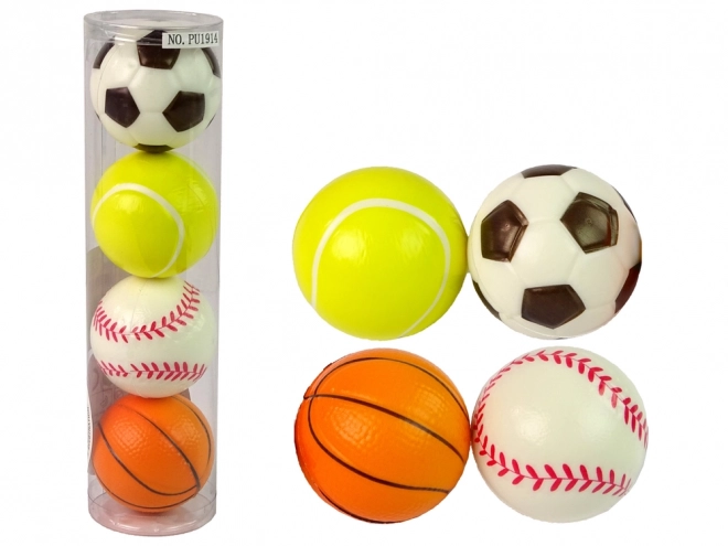 Set van 4 zachte ballen Sport Golf Tennis Voetbal