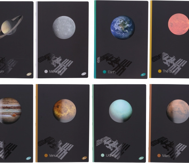 Lined A4 Notebook, 40 Sheets, Planet Design