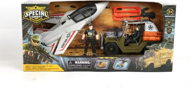 Military Set of Vehicle and Fighter Jet