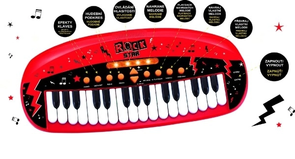 Kinderen piano ROCK STAR met 31 toetsen