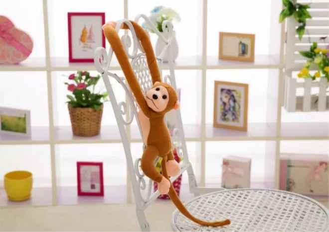 Pluche mascotte aap met geluid donkerbruin 80 cm