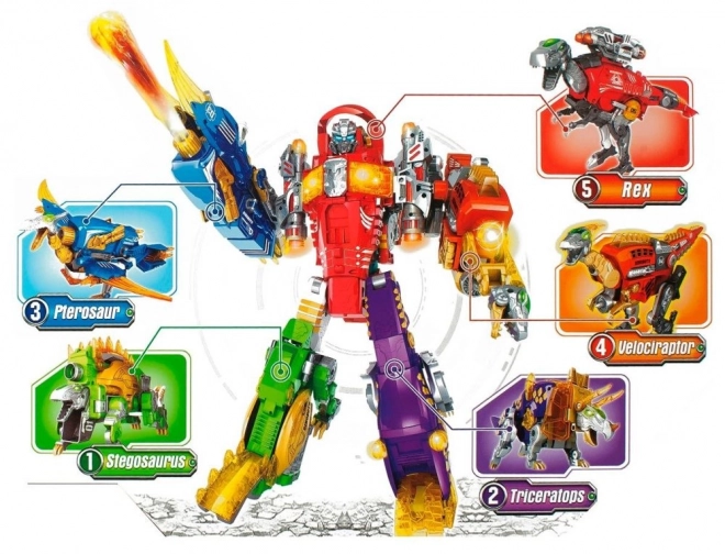 Dinobots robotische schietspel Paarse Triceratops met doelwit