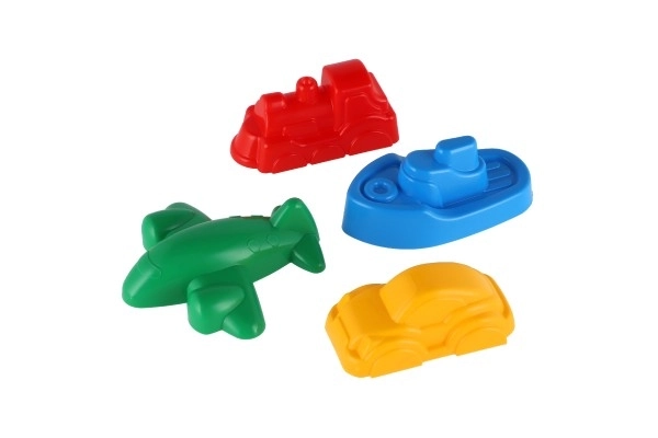 Vormpjes Tulbandjes voor zand 4st plastic vervoersmiddelen in netje 12m+