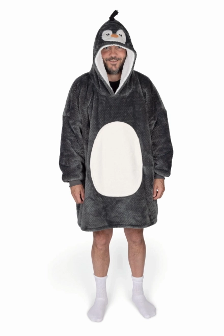 Warme TV hoodie-deken Pinguïn met capuchon