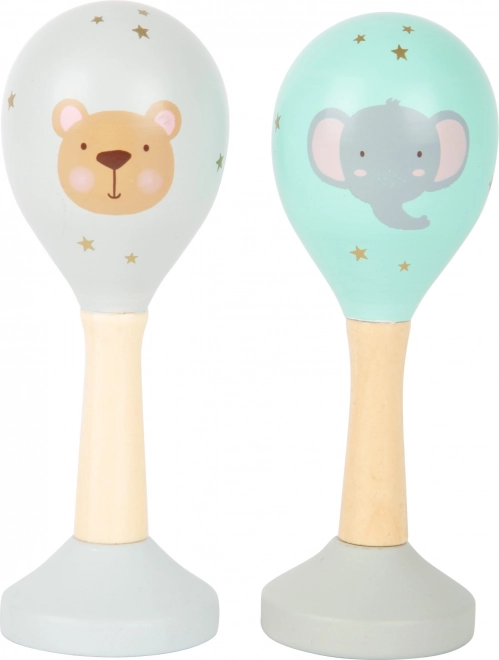 small foot Houten sambaballen set Pastel, 2 stuks