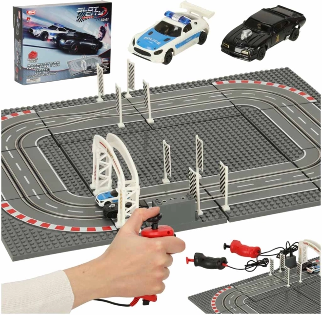 Electric Racing Track with Police and Sporty Car Toy