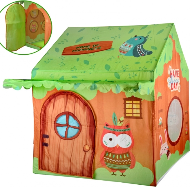 Colorful kids’ play tent house Forest Friends with carry bag