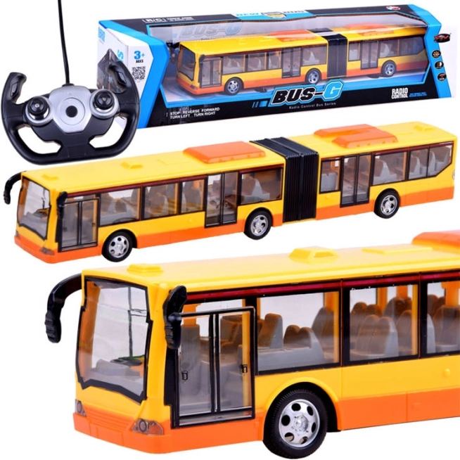 RC articulated remote-controlled bus for kids – Yellow