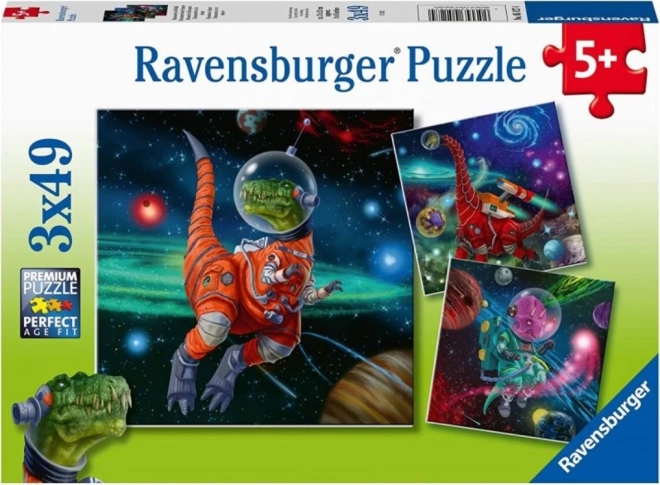 Puzzle RAVENSBURGER dinosaurs in space 3×49 pieces