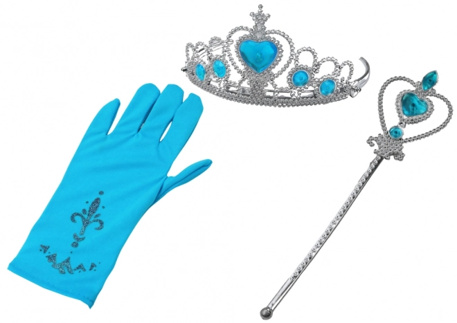 Set prinsessenaccessoires Prinsessenstok Handschoenen Kroon Sneeuwkoningin
