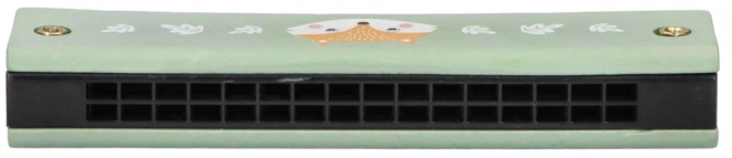 Harmonica vert avec motif de renard