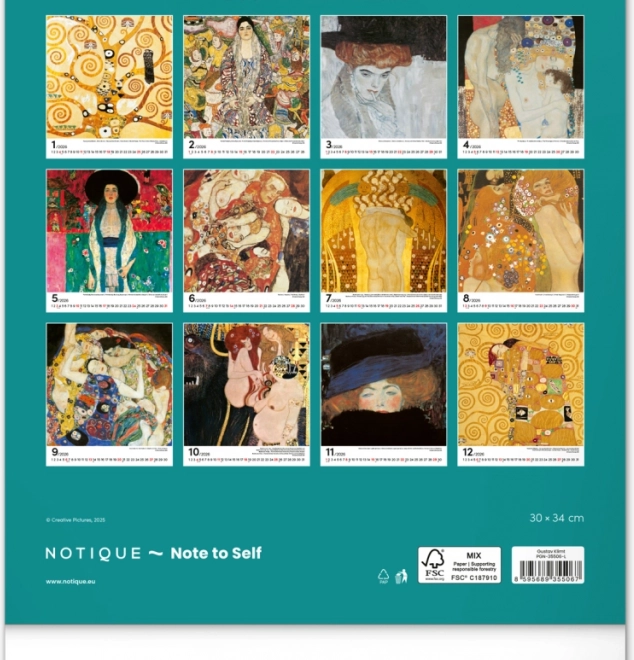 Calendrier mural Gustav Klimt 2026
