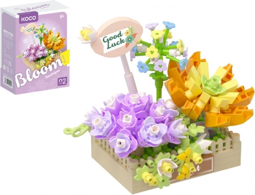 KOCO Building Kit Flower Arrangement with Succulents, 295 pieces
