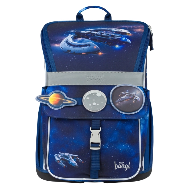 Ensemble scolaire Vaisseau spatial : cartable, trousse et sac