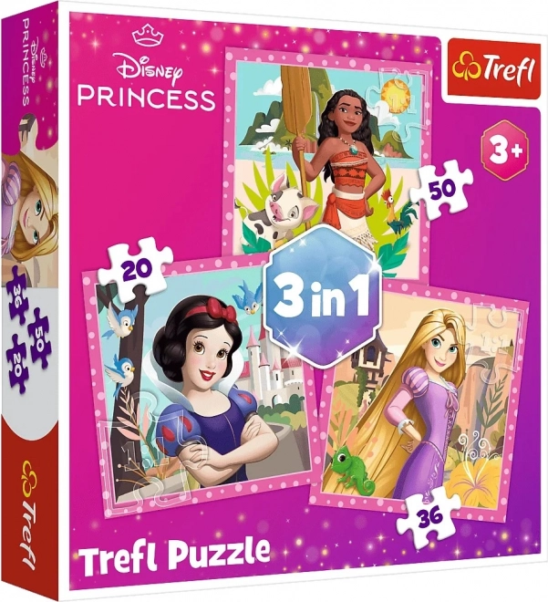 Puzzle 3-in-1 – Wunderschöne Blumen – DISNEY PRINCESS Trefl