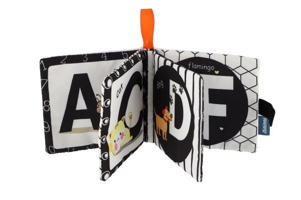 Zachte stoffen boekje 12x11cm 3 soorten op kaart in zak 3m+
