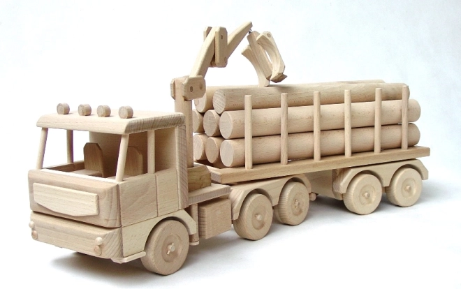 Houten truck met boomstammen 70 cm