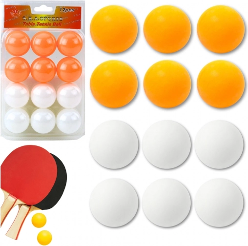 Tafeltennisballen wit en oranje 12 stuks