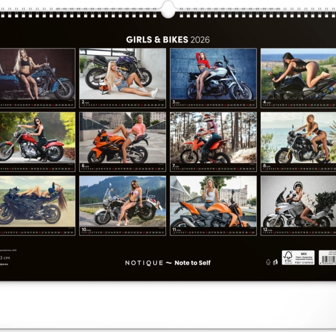 Muurkalender Girls & Bikes 2026