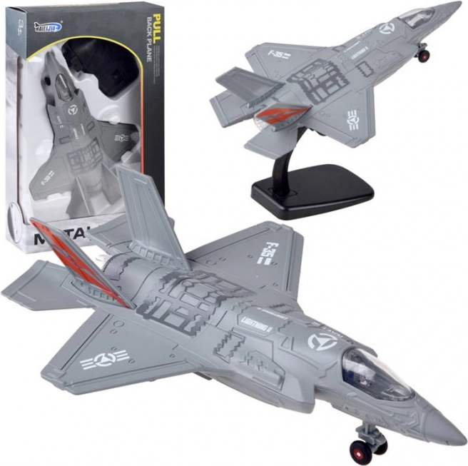 Metalen militair vliegtuig F-25 met geluiden en licht – Sz